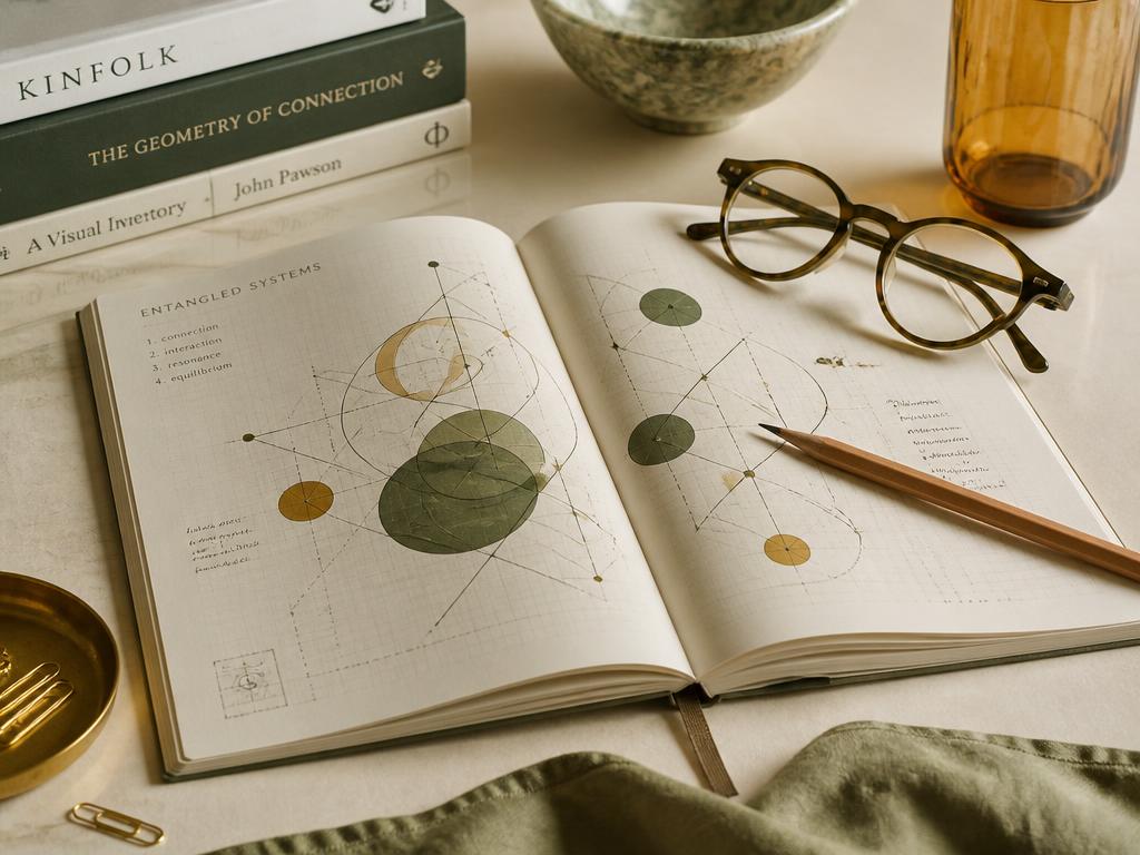 Cuaderno abierto con diagramas sobre un escritorio
